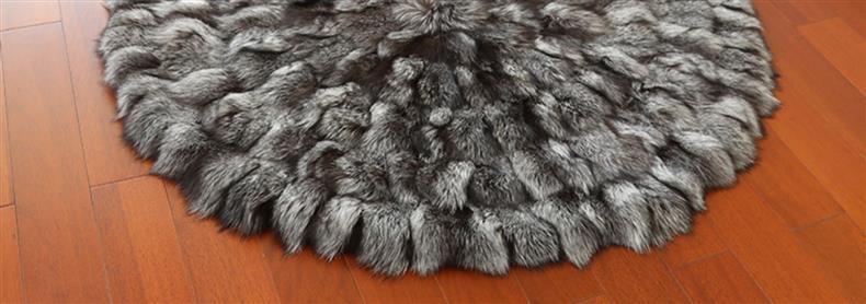 American Luxury Fox Fur Carpet Round Nordic Light Luxury Fur Villa Model Room Decoration Living Room Bedroom Carpet