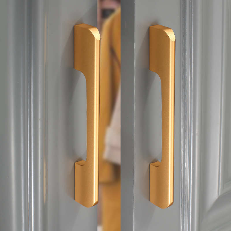 加長衣櫃門拉手新中式現代簡約輕奢玫瑰金拉手抽屜櫥櫃門把手手柄