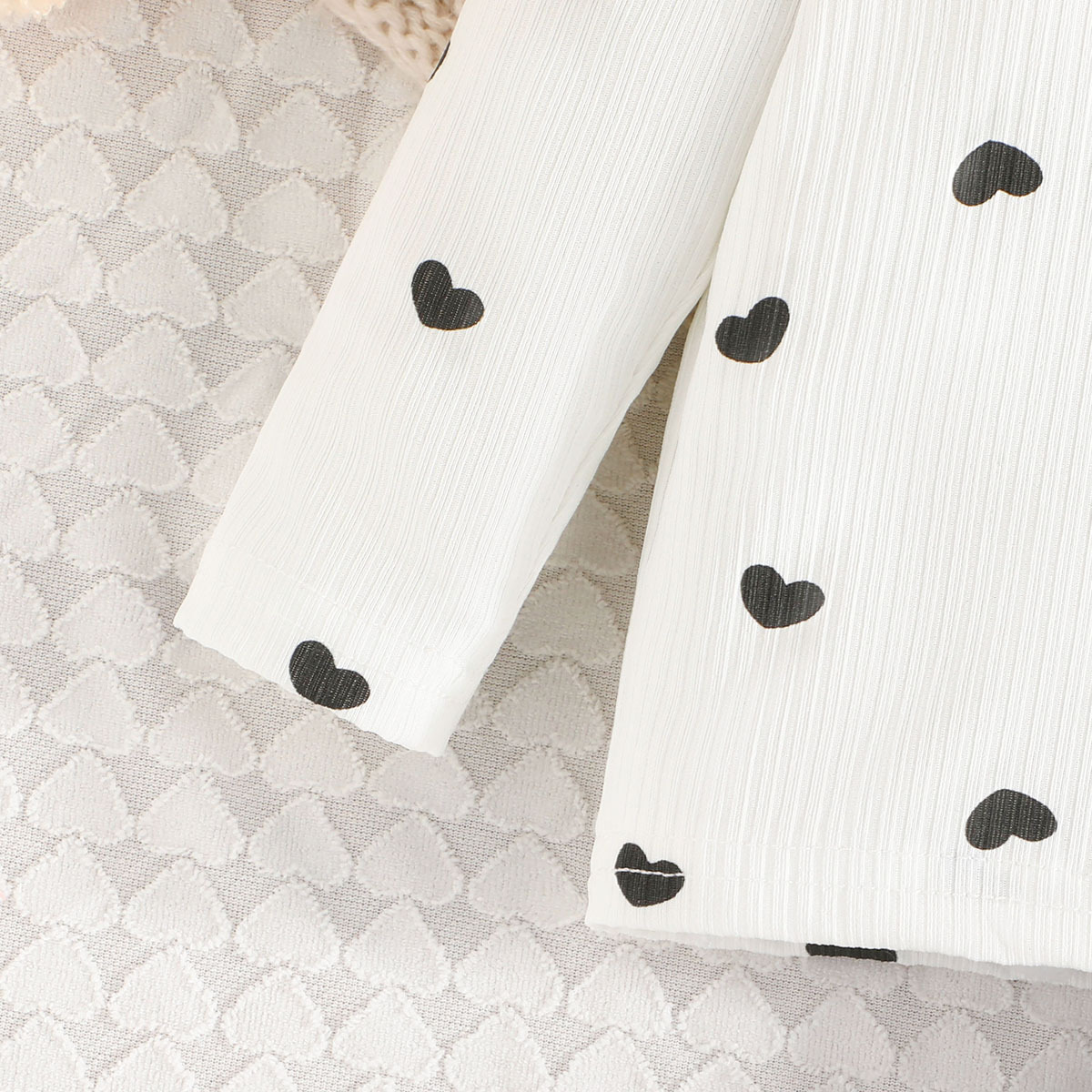 Conjunto de roupa bebé estampado love coelho manga comprida_voghion.com