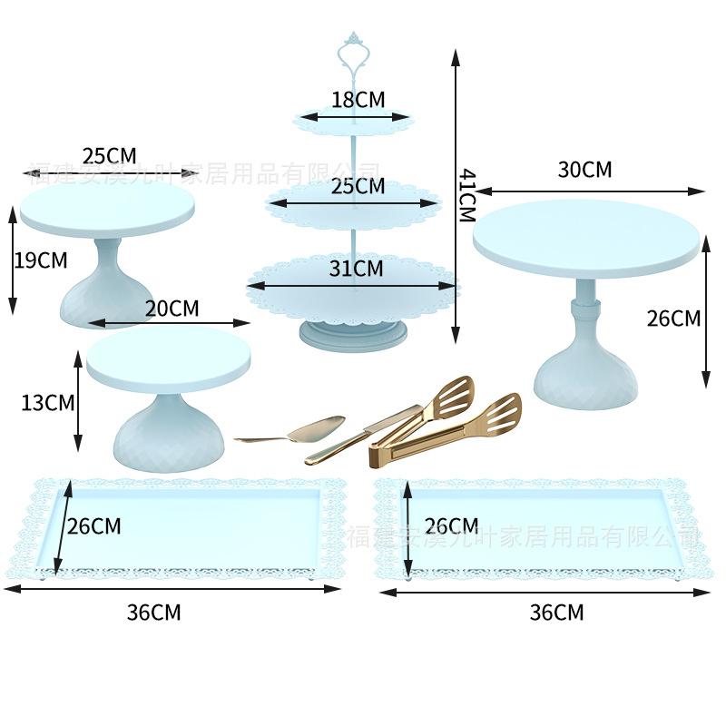Juego de Soportes para Tartas de Hierro Forjado Estilo Europeo, Decoración para Bodas, Exhibición de Postres, Soporte para Aperitivos, Accesorios para Fiestas de Cócteles, Juego de Platos para Tartas image 11
