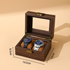 우드 그레인 가죽 2 시계 상자 (내부 부드러운 베개)
