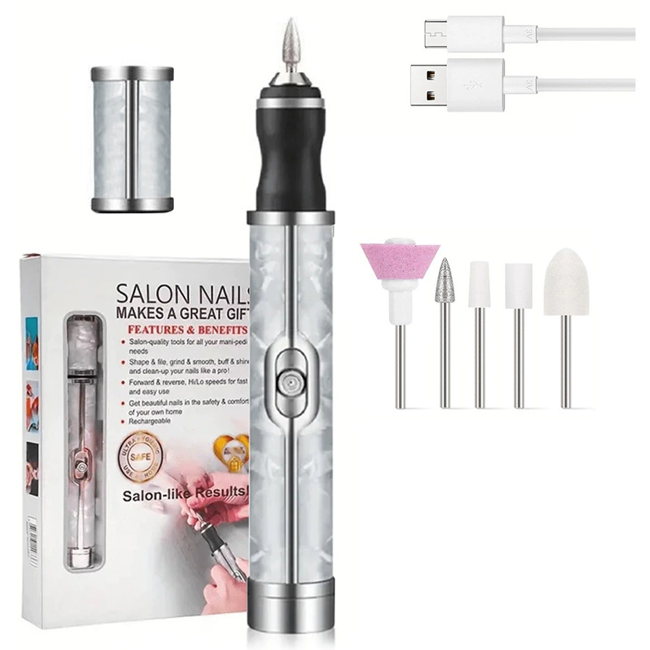 Electric Nail Drill Machine, multi-model sanding/milling kit, USB portable, 0.6 kg
