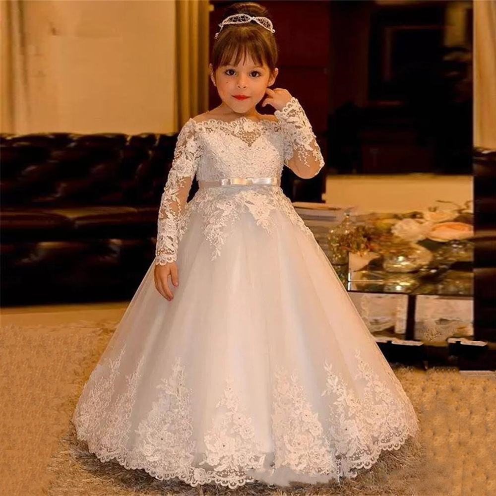 Mother & Kids Long Tulle Skirts Dress Piano Catwalk Performance Evening Gown Flower Girl Wedding Birthday Girls' Outfit【Pre-sale | Ships In 15 Days】_voghion.com