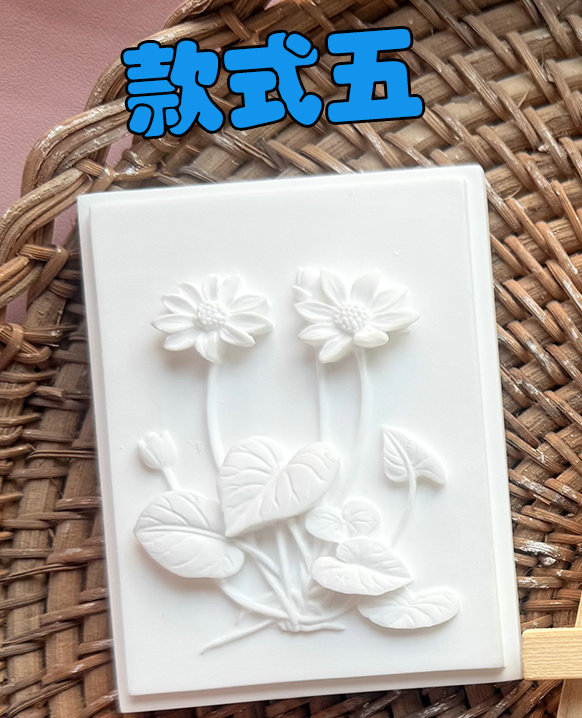 Adorno de Yeso en Relieve Floral DIY para Pintar y Decoración