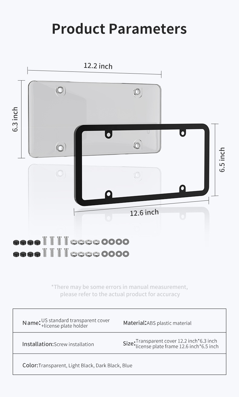 American-Style License Plate Cover, Car License Plate Frame, License Plate Holder, Cross-Border License Plate Cover, Plastic