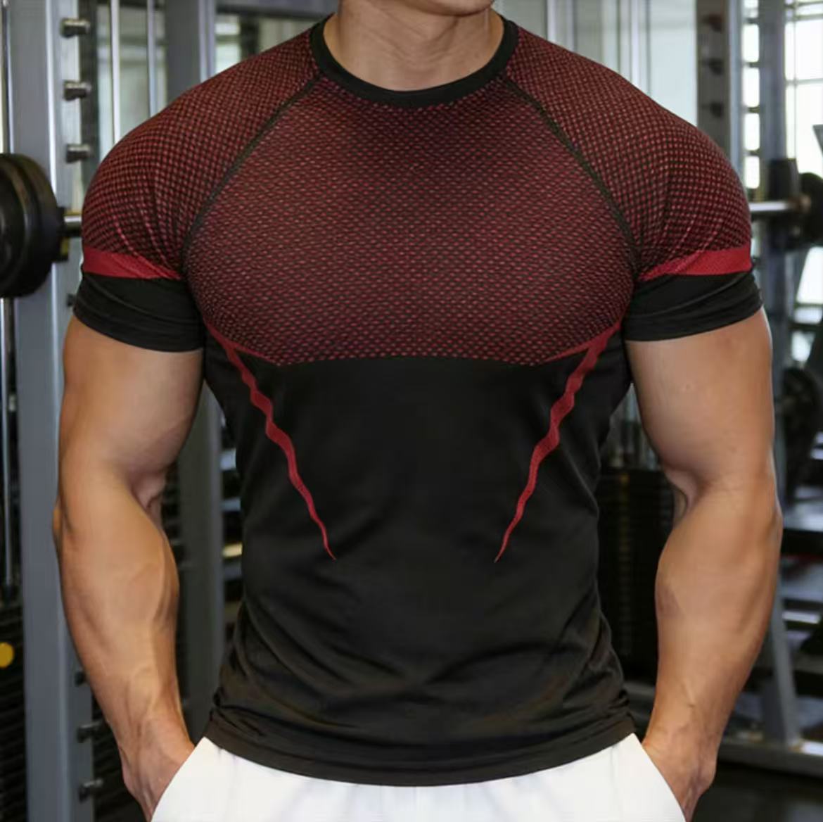 Men's Fitness T-shirt Seamless Quick Drying Breathable Oversized_voghion.com