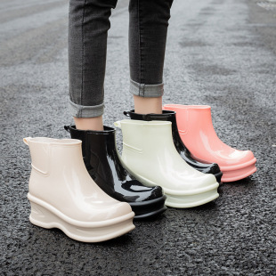 New Cyber Celebrity Martin Rain Shoes Women's Fashionable Outer Wear Mid-tube Waterproof Non-slip Wear-resistant Rain Boots Rubber Shoes Water Shoes Kitchen