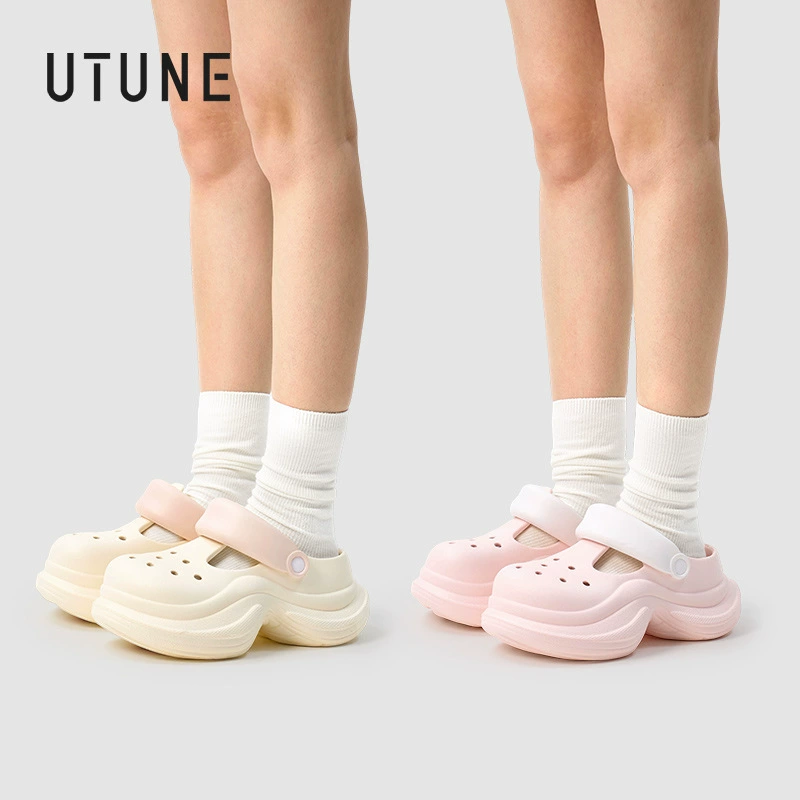 Женские сабо на толстой подошве, новые летние туфли Мэри Джейн для улицы, увеличивающие рост, подходят для воды, сандалии для путешествий, пляжа, нескользящие.