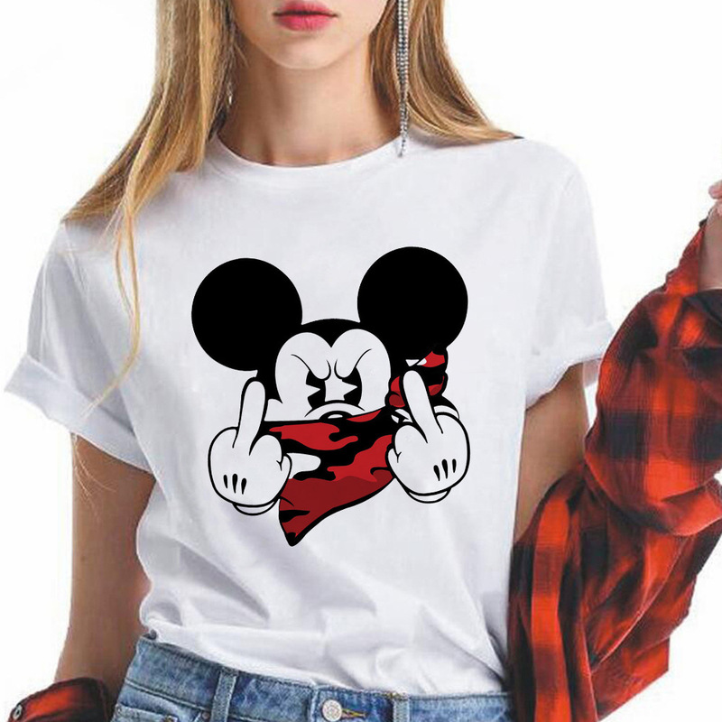 Cartoon Mouse T Shirt 2021 summer Cartoon Mickey Minnie printed short sleeve T-shirt lovers