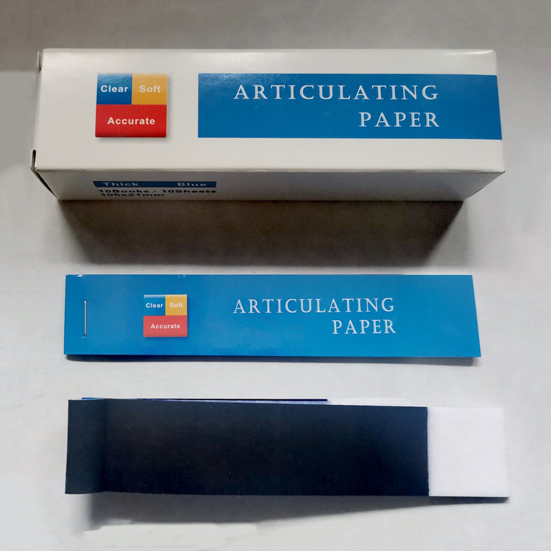 Papel de occlusión dental, tipo fino, tipo grueso, tipo extra grueso, de una sola cara, de doble cara, papel de occlusión para toma de impresiones, modelo de exportación. image 6