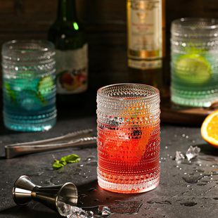 Ins Style Glass Water Cup Polka Dot Bead Dot Cup High-Looking Simple Juice Cup Beer Drink Female Cup Anti-Scalding