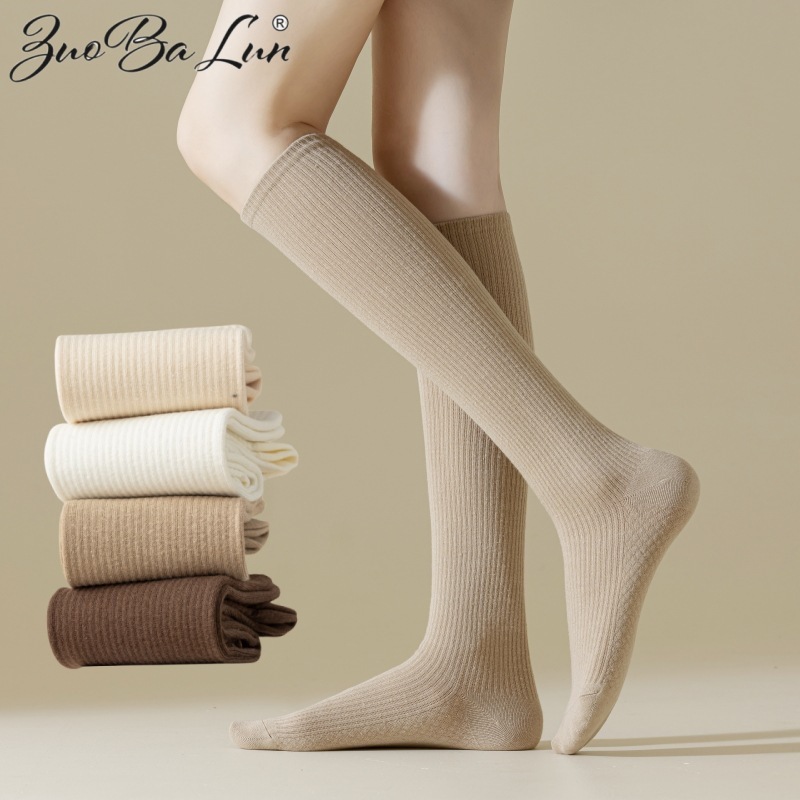 Cotton Socks Women's Foot Socks Autumn and Winter Cotton Stockings Japanese Fashionable Stacked Stacks Massage Bottom Pressure Socks for Women
