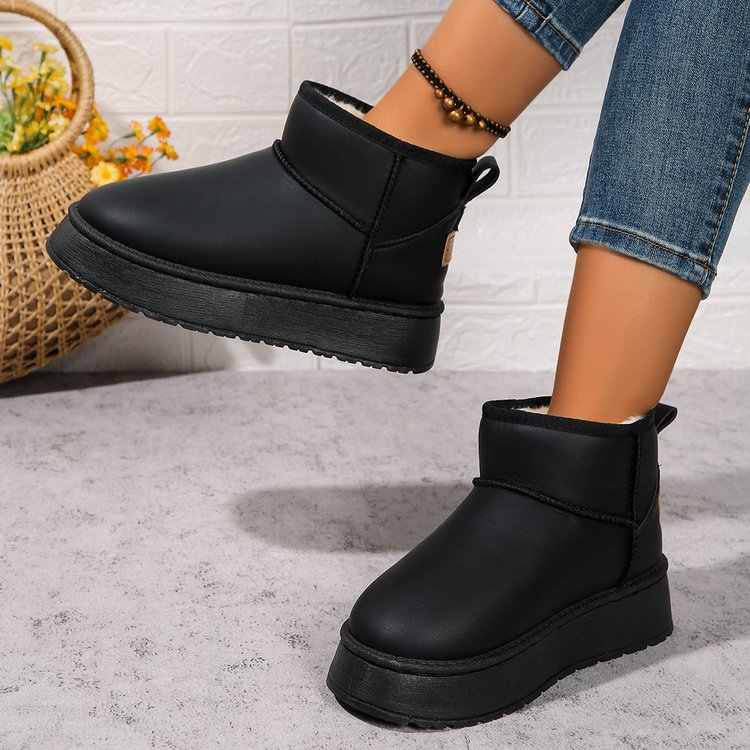 Women's Shoes Snow Boots Thick-soled Increase Waterproof Large-size Snow Boots Winter Cashmere Thickened Non-slip Northeast Large-size Cotton Shoes_voghion.com