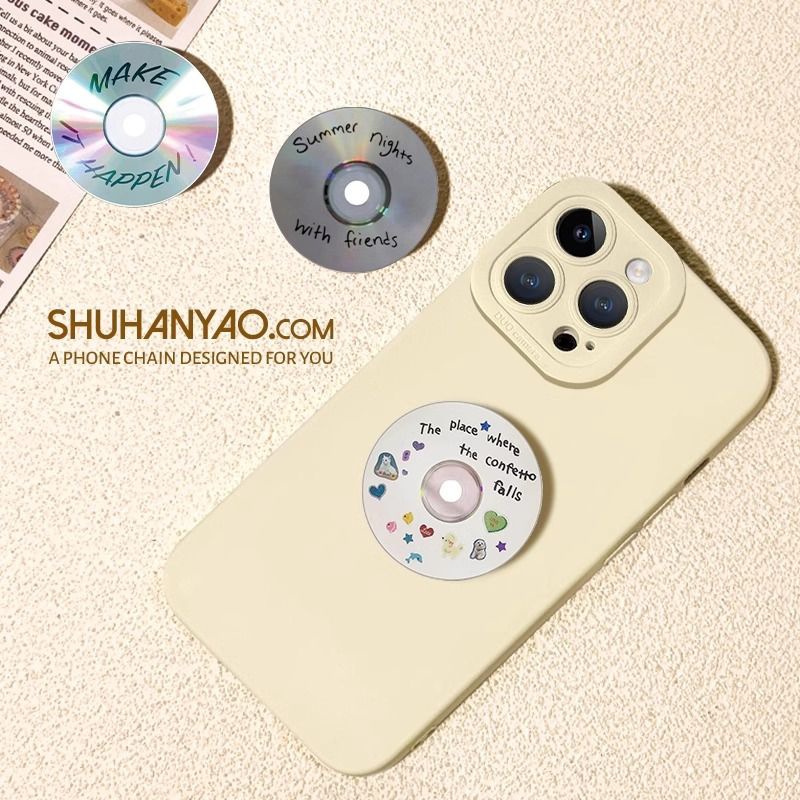 Ins disco de música redondo creativo para el soporte de airbag de teléfono móvil pegado 360 rotación retráctil perezoso perseguir el drama de escritorio