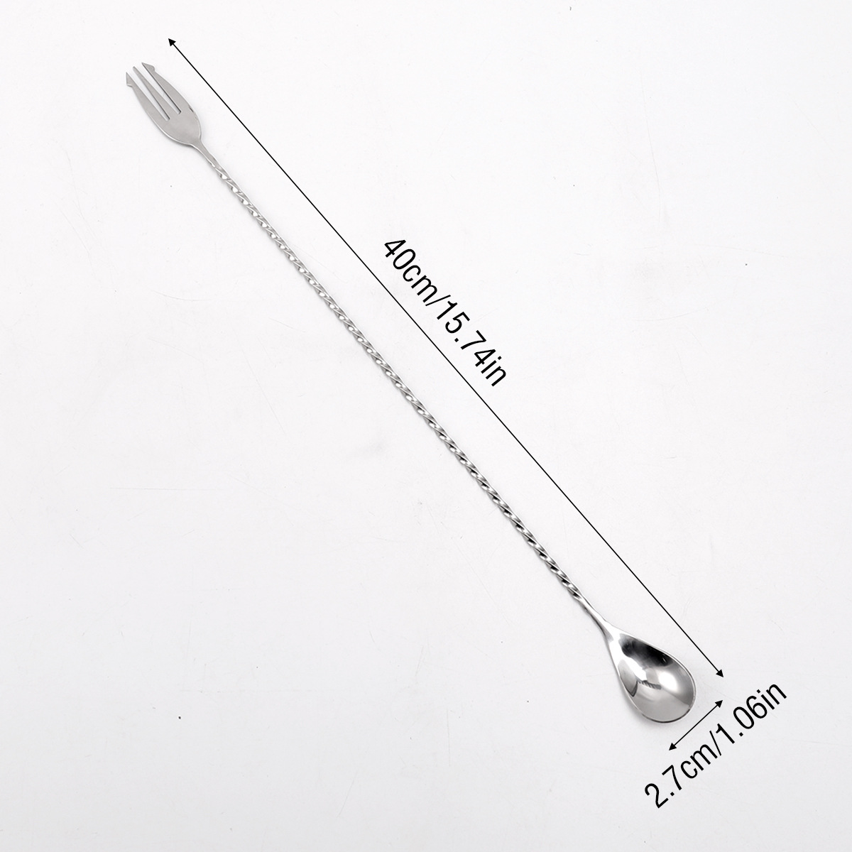 Inventario 304 de acero inoxidable helado bar de té leche cucharada barra espiral cucharada barra barra de hielo clip de hielo