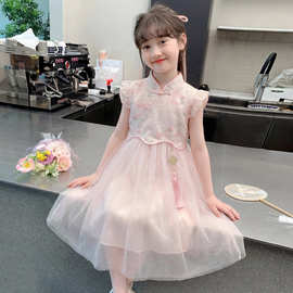 女童连衣裙夏季2026新款洋气儿童时髦网红国风汉服女孩夏装裙子潮