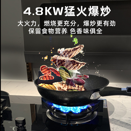 Family Joy Timed Gas Stove for Home, Dual Burner with Nine-Hole Powerful Flame Intelligent Gas Stove with Automatic Timer