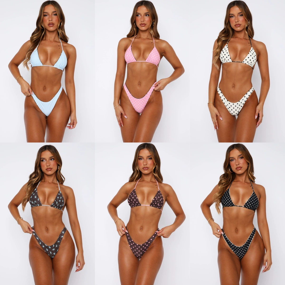 Трехточечный сексуальный европейский и американский бикини с открытой спиной и бретельками, двусторонний модный купальник, трансграничный модный купальник, купальник для отдыха, внешняя торговля