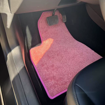 car floor mats, suede car floor Universal Foot Pad - pink-custom-made-floor-mats-specifically-for-five-seater-vehicles