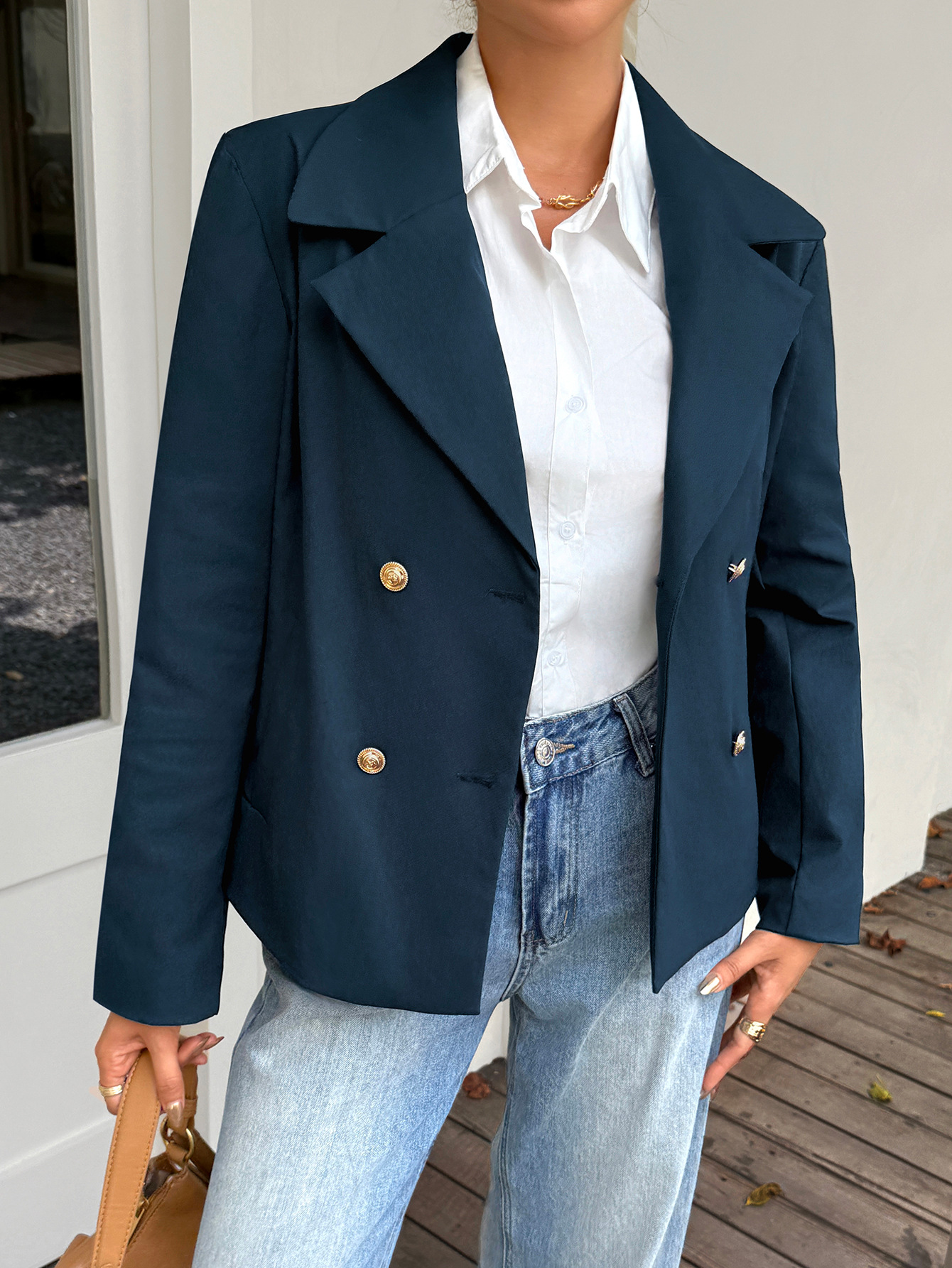 Elegant Women's Blazer Jacket For Autumn Winter Lightweight Coat_voghion.com