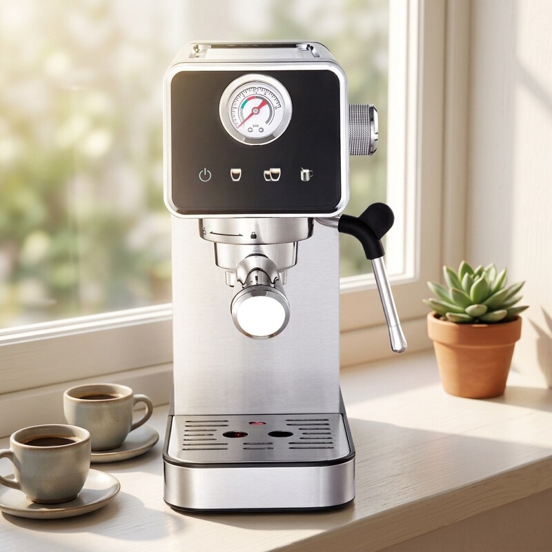 Mechanical Operation Italian-Style Coffee Machine 1350 Hotel and Home Use Semi-Automatic Espresso Machine with Milk Frother