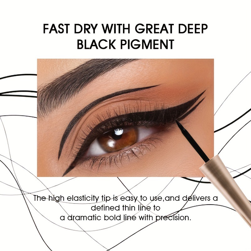 Lápiz delineador de ojos líquido explosivo de punto transfronterizo USHAS, impermeable y duradero, sin manchas, delineador de ojos negro muy fino Amazon