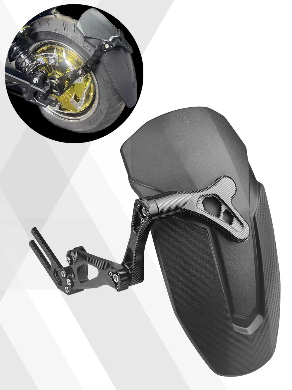 Suitable for No. 9 M95cMZNZMIX Mavericks N1S Electric Vehicle General Modification Accessories Imitation Carbon Fiber Rear Fender