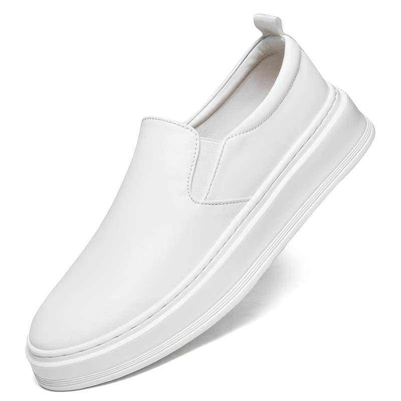 Zapatos de hombre de gran tamaño 45 46 47 Love, zapatillas blancas de cuero, antideslizantes, resistentes al desgaste, simples y transpirables, conducción informal image 7