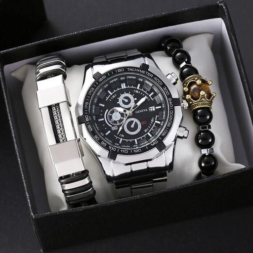 Men wrist watch new watch men's sports trend men's watch calendar steel band quartz watch non-mechanical
