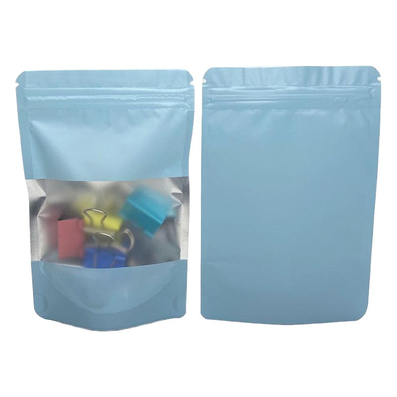 Color esmerilado auto-permanente bolsa de autosellado ventana mate bolsa de papel de aluminio productos secos embalaje bolsa sellada snack bolsa de hueso de plástico
