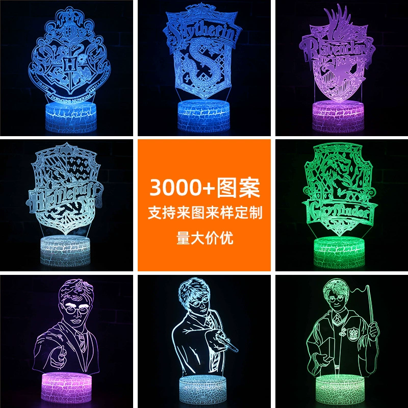 Creative LED night light, touch table lamp, (跨境贸易), 3D, дистанционное управление