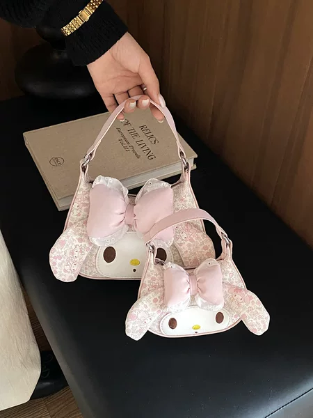New Korean-style lace trim mini bow bud children's parent-child handbag crossbody small bag for women