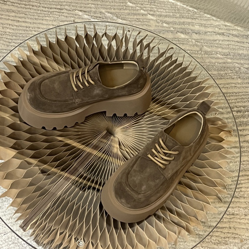 轻便不累脚增高厚底休闲乐福鞋百搭系带小个子英伦风小皮鞋女单鞋|undefined
