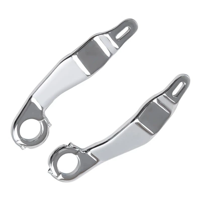 Applicable to Harley Highway Gliding Double Lights Gliding CVO Front Bars Hood Connecting Bracket Hood Bracket (Motorcycle front windshield) - electroplating-pair