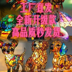 跨境新款狗系列树脂摆件 LED小夜灯艺术动物雕像创意家居桌面装饰
