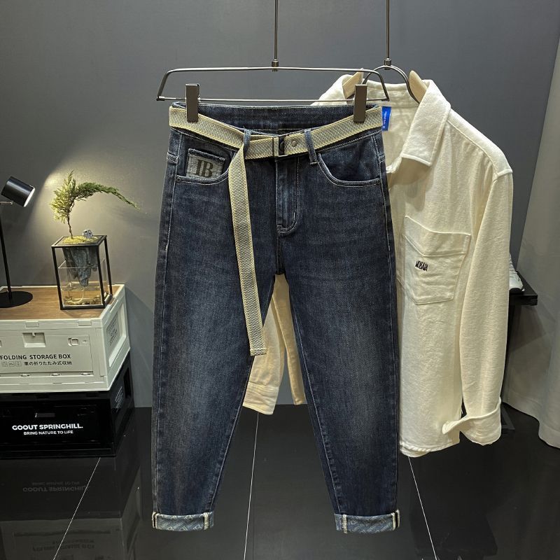 Prabangaus, lengvo ir prabangaus prekės ženklo vyriški džinsai, aptempti ir siauri, korėjietiško stiliaus, madingi, laisvi ir tiesūs džinsai._voghion.com