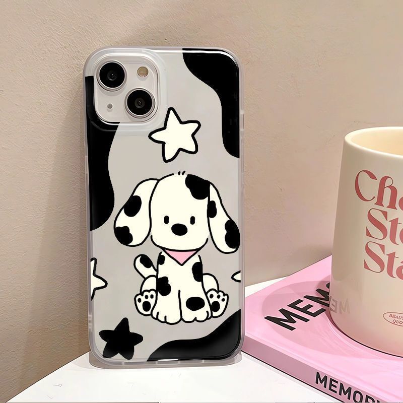 Spotted Puppy Apple 14 Mobile Phone Case iPhone 15 Niche 13 Promax Wheat Case 11 Anti-Fall 12 Anti-Fall