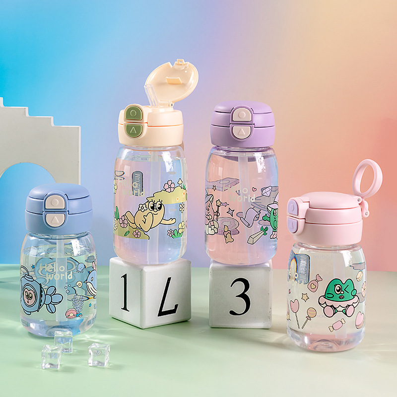 Yitong simple taza de agua de doble uso ecológica taza portátil de alto valor con taza de paja taza de regalo de verano para niños taza de mano