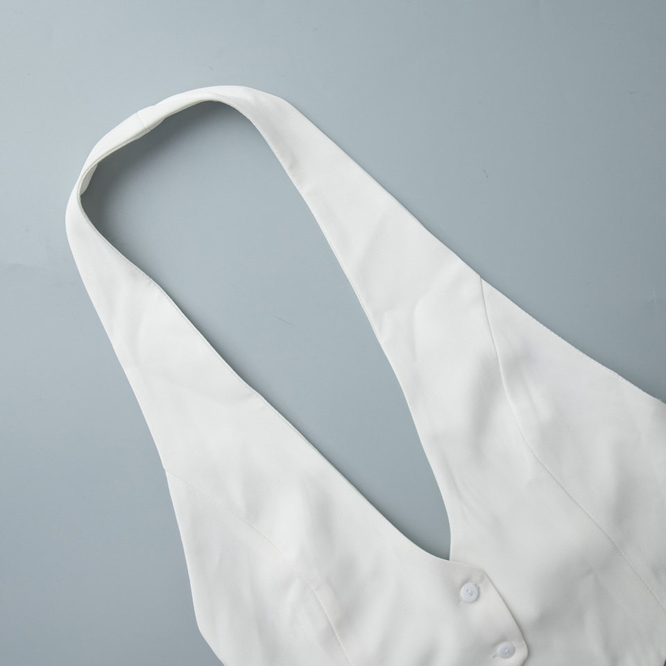 Áo vest nữ cổ V đeo cổ hở lưng dáng ngắn gợi cảm — Màu cà phê, Màu trắng, Màu đen chi tiết 13