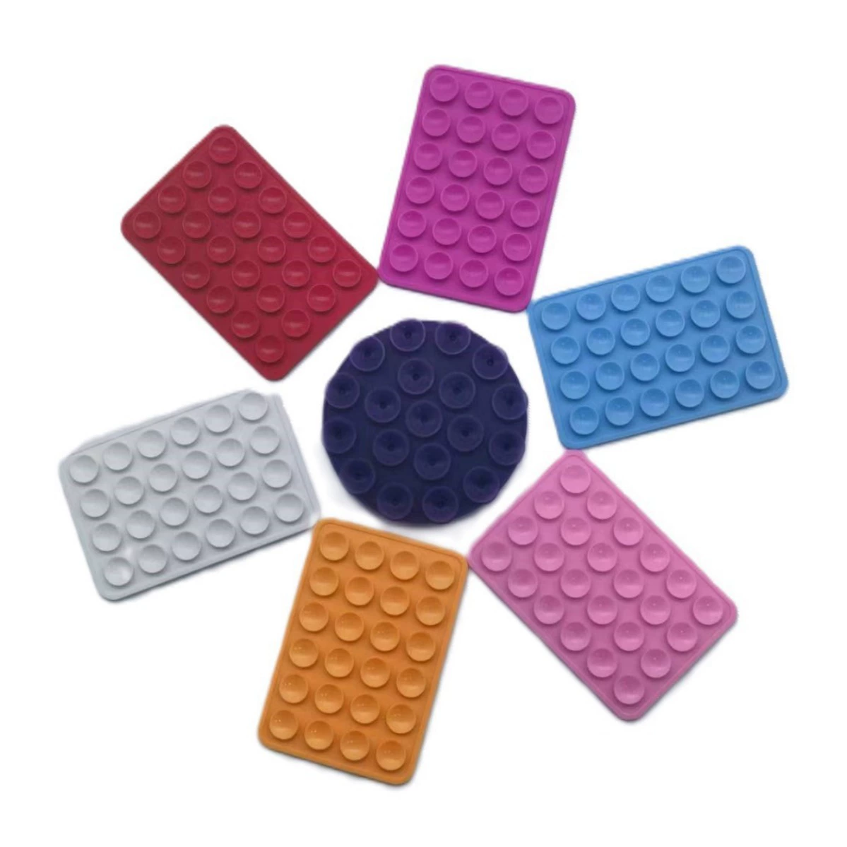 Silicone Phone Holder Pad — Double-Sided Non-Slip Rectangular Adhesive Grip, 8×5.5×0.25 cm