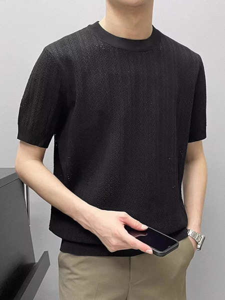 Men's summer silk small design knitted universal sweater with a…