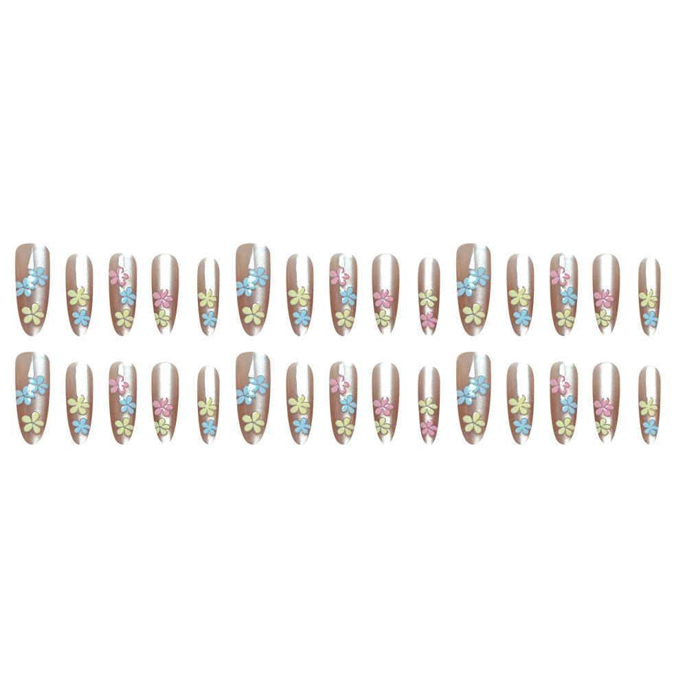30 piezas dulces de uñas de vestir, parches de uñas de decoración de flores, frescos y simples, piezas de uñas de belleza image 6