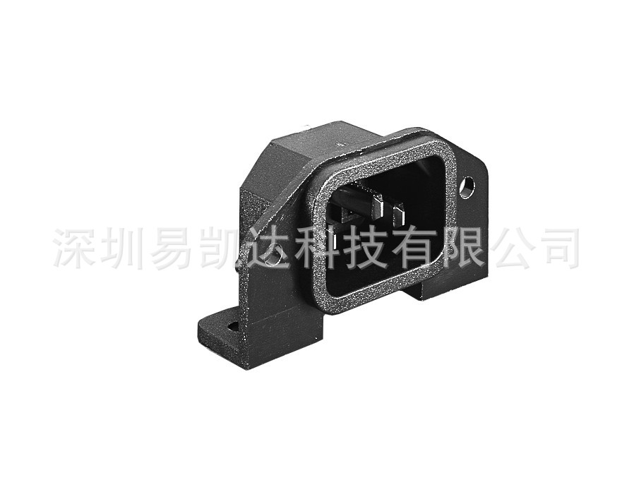 供应批发AC电源工业插座 品字型带固定孔弯脚插座 BUGIN电源插座
