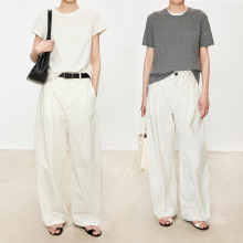 2025春夏可调节老钱风极简休闲长裤弧形弯刀工装裤