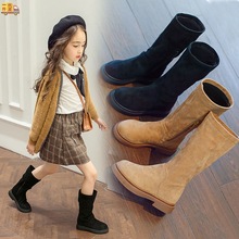 女童靴子女學生韓版冬天童鞋小女孩加厚秋款長靴兒童棉鞋春秋跨境