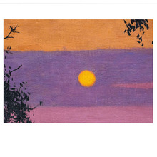 挂画北欧客厅风景落日晶壁画紫色瓷画黄昏小众艺术日出日落装饰画