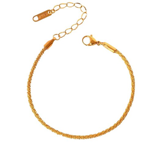 Internet celebrity titanium steel 18K gold trendy twist twist baby's breath bracelet French niche design minimalist bracelet