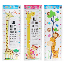 儿童房测身高视力表卡通动物量身高墙贴纸幼儿园墙面装饰墙纸自粘