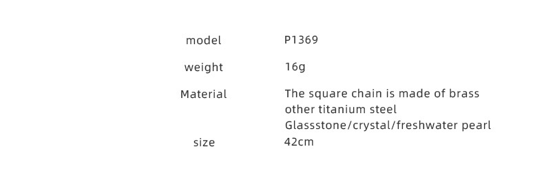 Retro Square Water Droplets natural stone Pearl Titanium Steel Inlay Glass Stone Necklace 1 Piece