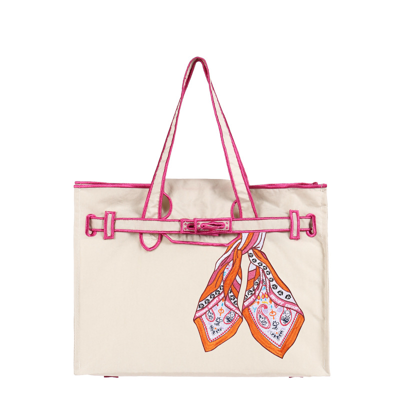 라이트 그레이 스누피 스카프 토트백